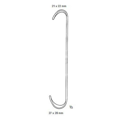 Крючок ROUX, двусторонний 21x22/27x28 мм, малый. Длина 145 мм., арт: BT031R