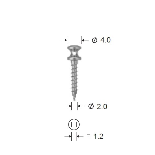 Мини-имплантат (винт для межчелюстной фиксации), D=2.0 мм, L=9мм