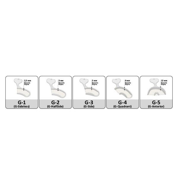 Bitetray - частичные сетчатые ложки для одномоментного снятия оттиска, G1 Sideless, 50 шт