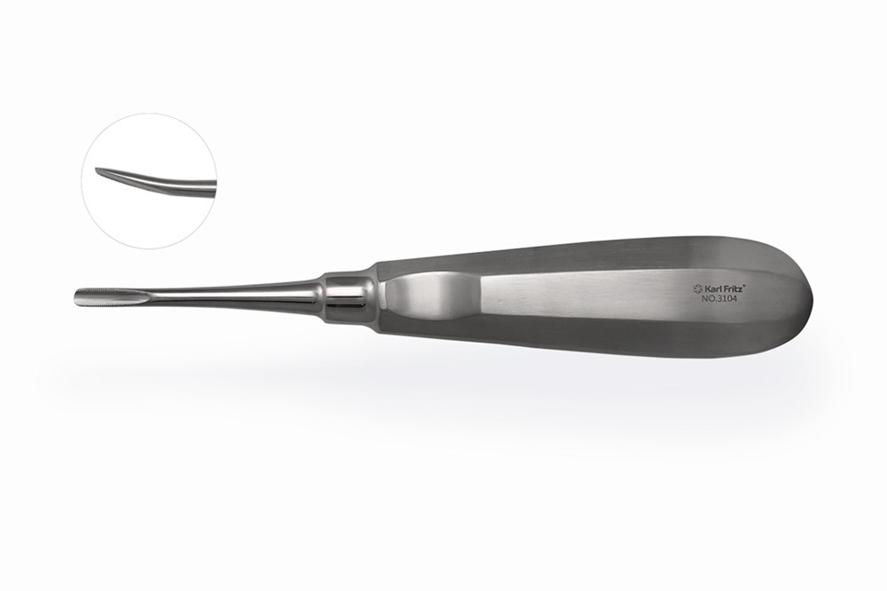Элеватор Lindo-Levien с микрозубцами Microsaw изогнутый, 4 мм