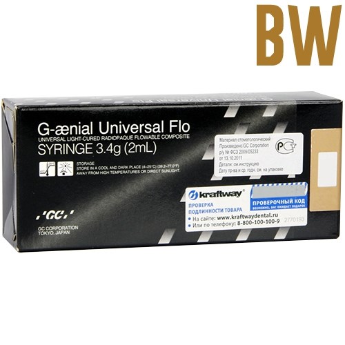 G-aenial Universal FLO BW (отбеленный), 2мл.(3,4г), насадки для шприца, колпачок /GC 1231913410 - фото 319888