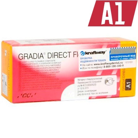 GС Gradia Direct Flo цвет A1 (2 шприца х 1.5г), текучий светоотверждаемый композит 00000000643 - фото 319903