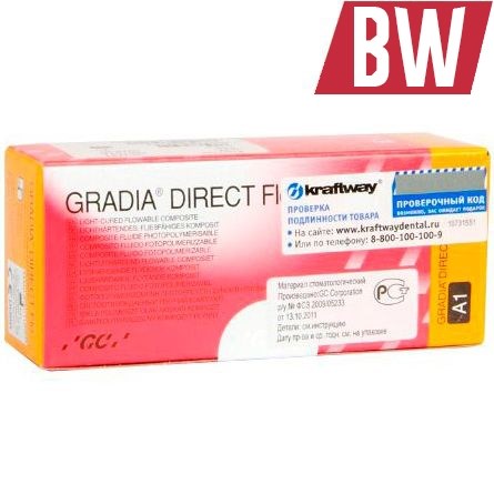 GС Gradia Direct Flo цвет BW (2 шприца х 1.5г), текучий светоотверждаемый композит 1231915052 - фото 319915