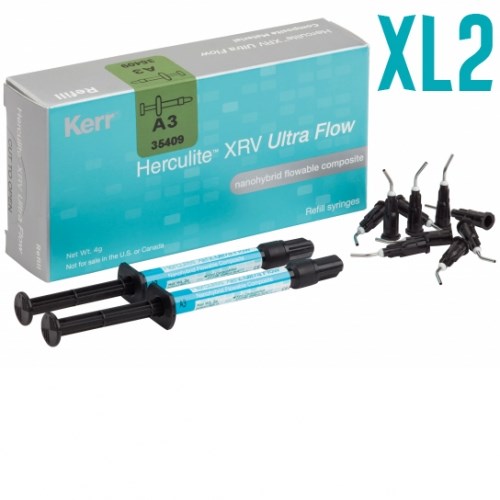 Herculite XRV Ultra Flow цв.XL2 (экстраотбеленный) (2шпр.х2г, насадки-20шт.), 35417, Kerr 1231913551 - фото 319972