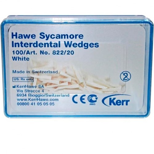 822/20 Клинья Sycamore Interdental деревянные белые (100шт), Kerr Hawe 00000001513 - фото 320420