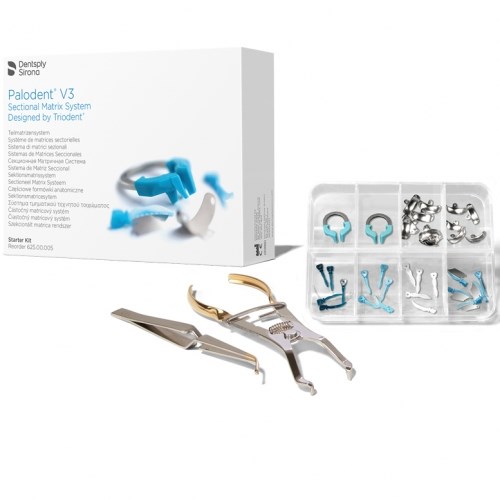 PALODENT PLUS V3 Starter Kit-Матрицы Набор (20 матриц -15 х 5,5мм, 5х 4,5 мм, 15 клиньев,2 кольца,щипцы,пинцет) 1231911234 - фото 321136