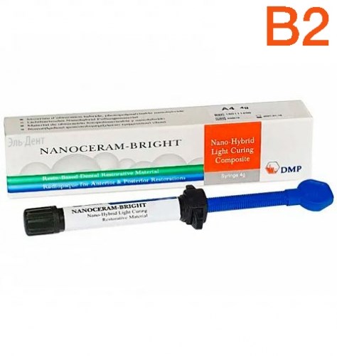 Nanoceram-Bright, В2, 1шпр*4г, универсальный наногибридный композит, DMP 1231915152 - фото 324570