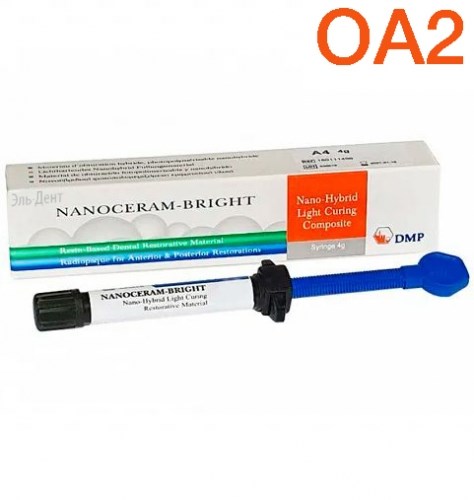 Nanoceram-Bright, ОА2, 1шпр*4г, универсальный наногибридный композит, DMP 1231915154 - фото 324577