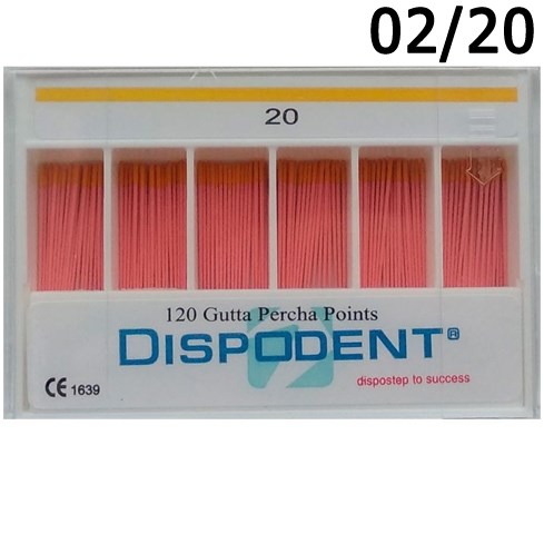 Штифты гуттаперчевые 02 №20 (120шт), Dispodent 0001915730 - фото 326504