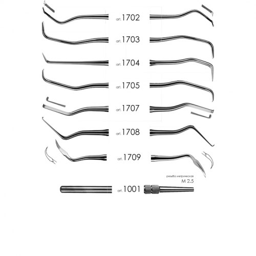 Набор для снятия зубных отложений 8 инстр.(1506,1702,1703,1704,1705,1707,1708,1709)  FABRI 1700 0001914038 - фото 328328