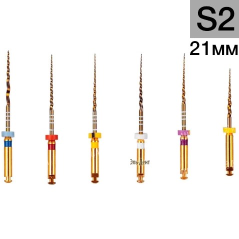 Gold-Taper S2, 21мм (6шт.)-машинный инструмент для обработки корневых каналов, Геософт 1231914320 - фото 331473