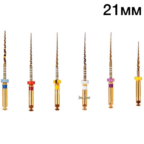 Gold-Taper Ассорти 21мм (SX(19мм),S1(25мм),S2,F1,F2,F3)-машинный инструмент для обработки корневых каналов 1231914322 - фото 331482