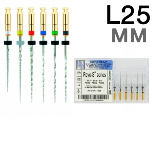 Набор файлов REVO-S Assortiment: L25 мм, (6 шт.). SC1-SC2-SU-AS30-AS35-AS40 20143111 (NiTi). Micro-Mega 0001912447 - фото 332652