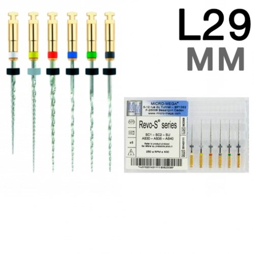 Набор файлов REVO-S Assortiment: L29 мм, (6 шт.). SC1-SC2-SU-AS30-AS35-AS40,L29 20143112 (NiTi). Micro-Mega 0001912448 - фото 332655