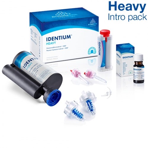 Identium Heavy Intro pack: (картридж 380мл, Light body 50мл, лак адгезивный 10мл/флакон, смесители динамические, насадки), Kettenbach 1472411 1231913536 - фото 334965