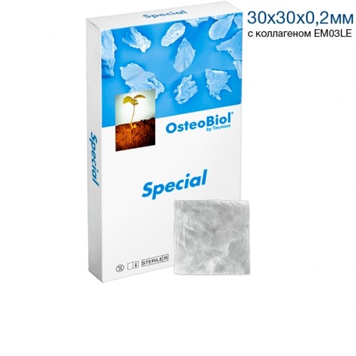 Osteobiol Special 30х30х0,2мм-супертонкая мембрана из периокарда с коллагеном EM03LE 1231913509 - фото 335730