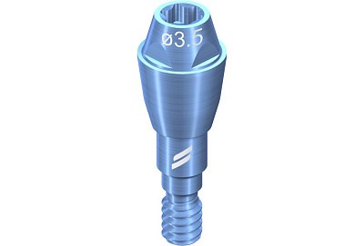 Прямой абатмент NC для винтовой фиксации, со штифтом, 0°, диаметр 3.5 мм, высота десны 2.5 мм 022.0125S - фото 337716