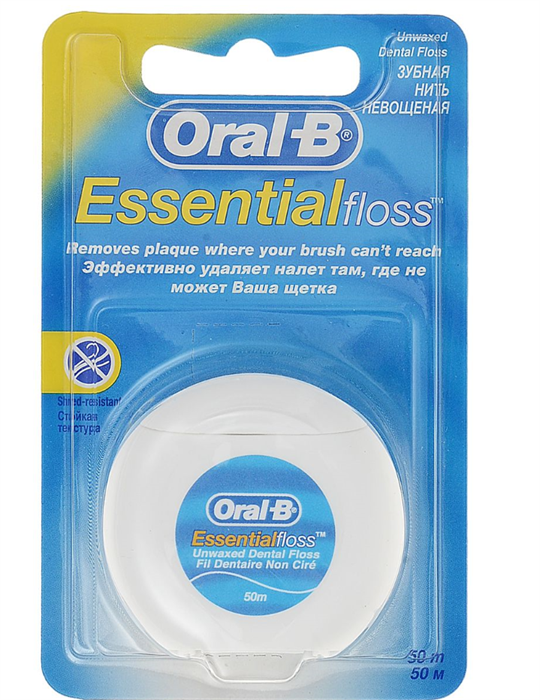 Зубная нить Oral-B Essential Floss невощеная (мятный вкус)" 50 м 2 - фото 344621