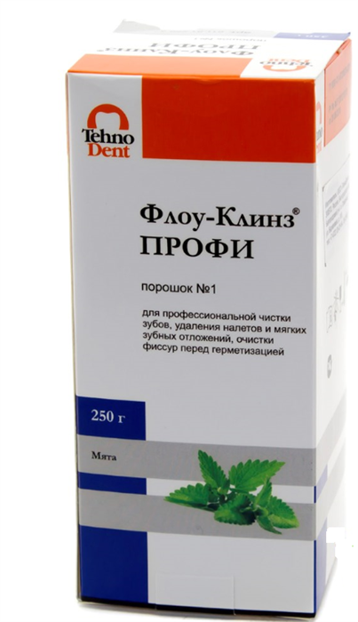 Флоу-Клинз Профи (250 г) Мята. Для профилактической очистки эмали зубов методом пескоструйной обработки 011-01-250.3 - фото 344655