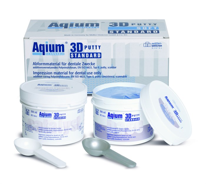 Слепочная масса А - силиконовая Aqium 3D PUTTY STANDARD INTRO-SET: базовый слой (2 x 300 мл), корригирующий слой LIGHT в двойном картридже (2 х 50 м) 88592 - фото 344870