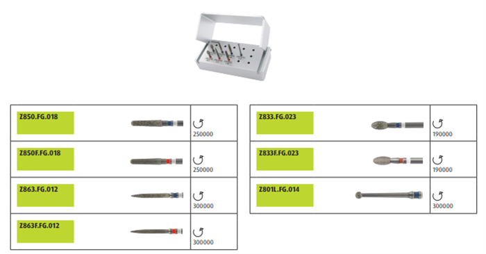 Набор циркониевых инструментов JOTA KIT ZIR PREP, 7 инструментов 1460(JOTAKitZirPrep) - фото 348166