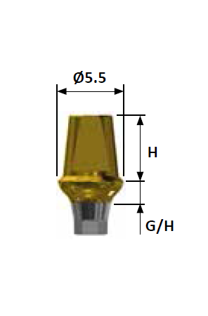 Абатмент цементируемый, диаметр 5.5 мм, высота десны 3 мм, высота 5,5 мм, с шестигранником, Regular AIHCARH5530MC - фото 352632