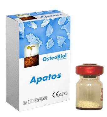 Костный материал OsteoBiol Apatos Mix, свиной, 1 гр (размер гранул 0.6-1.0 мм и 1.0-2.0 мм) смесь губчатой и кортикальной кости без коллагена A1010FS - фото 354384