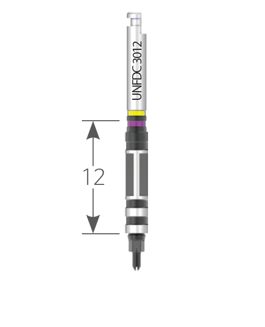 Имплантовод машинный, узкий, длина рабочей части 12 мм, для узкой линейки. UNFDC3012 - фото 355787