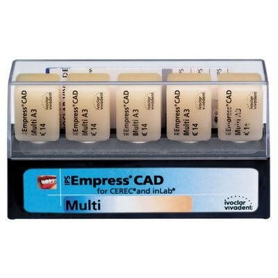 Блоки Ivoclar Vivadent IPS Empress CAD CEREC/inLab Multi A3 I12 5 шт 602594 - фото 359303