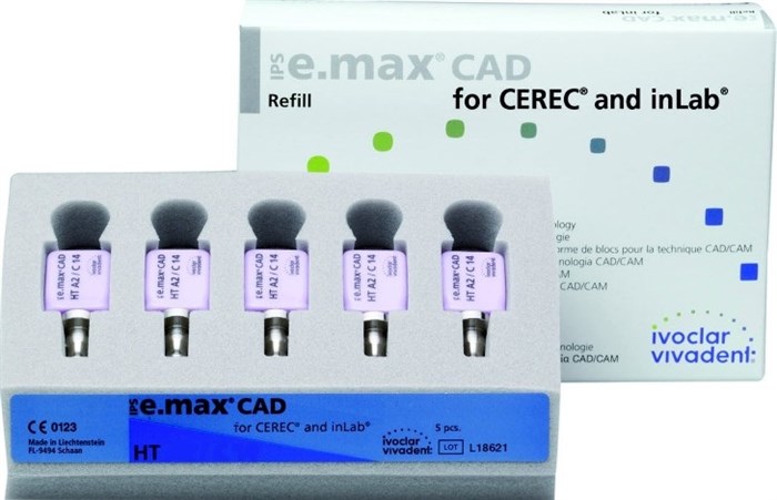 Блоки Ivoclar Vivadent IPS emax CAD for CEREC/inLab HT A2 C14 5 шт 626408 - фото 359321