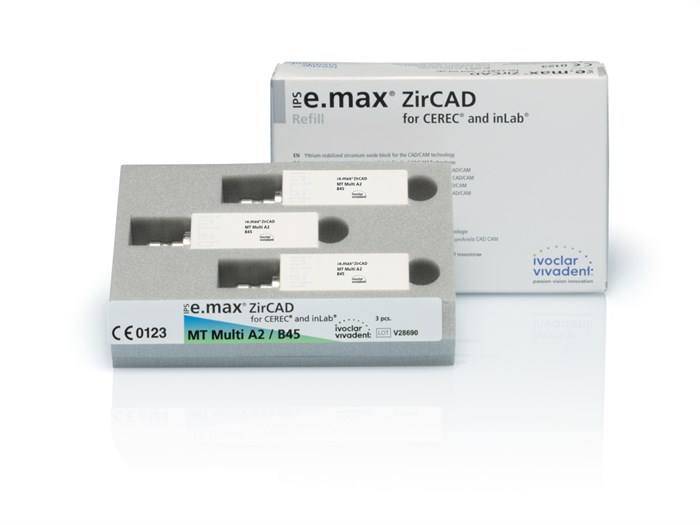 Блоки Ivoclar Vivadent IPS emax ZirCAD CER/inMT Mul A3 B45, 3 шт 694543 - фото 359336