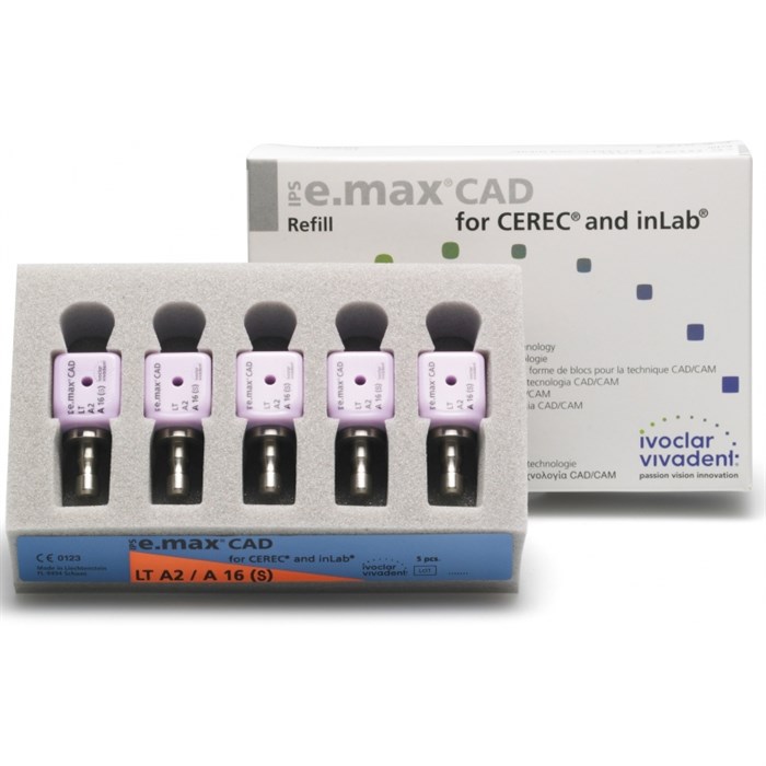 Блоки Ivoclar Vivadent IPS emax CAD CER/inLab LT A1 A14 (S) 5 шт 678784 - фото 359574