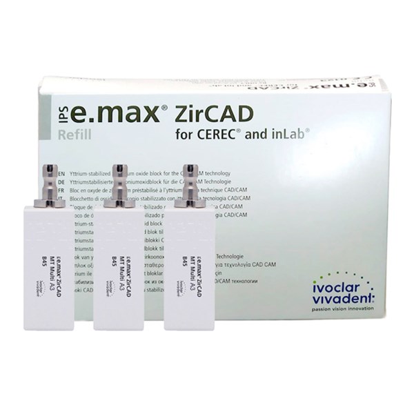 IPS e.max ZirCAD CEREC MT Multi - блоки из оксида циркония, цвет B1, C17, 5 шт 694526 - фото 360677