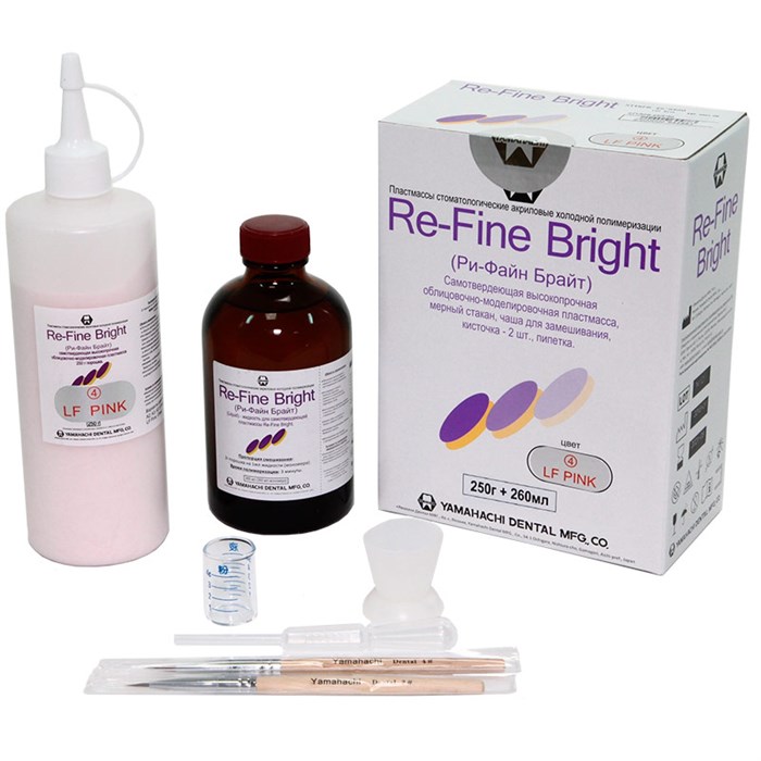 Пластмасса Re-Fine Bright 4-LF PINK (цвет) самотвердеющая высокопрочная облицовочно-моделировочная 250 гр+260 мл. STYRFB-4S/250*260 - фото 364351