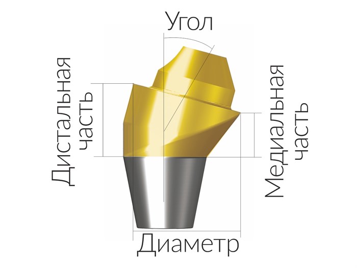 ASA45152018N  Винтовой угловой абатмент без шестигранника, диаметр 4.5 мм, Dentium (Ю.Корея) ASA45152018N - фото 385124