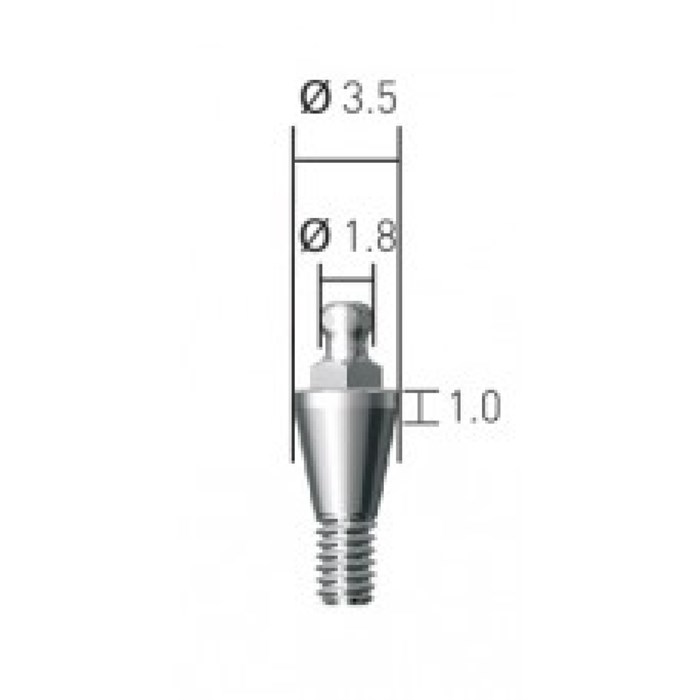 BAB351018 Шариковый аттачмент, Dentium (Ю.Корея) BAB351018 - фото 385442