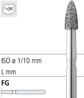 Боры стоматологические алмазные FG 390/014, красн., 6шт. ISO код 314274514014, арт: FG4274/1 FG4274/1 - фото 385888