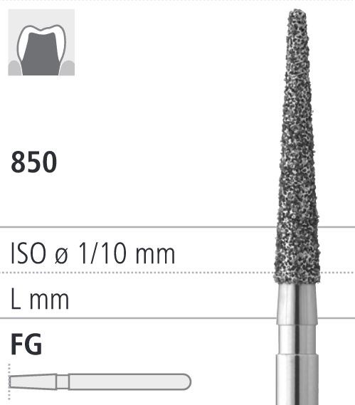 Боры стоматологические алмазные FG 850/018, синий, 6шт. ISO код 314199524018., арт: FG8236/6 FG8236/6 - фото 385959