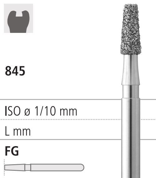 Боры стоматологические алмазные FG 845/014, зел., 6шт. ISO код 314170534014., арт: FG208/6 С FG208/6С - фото 385965