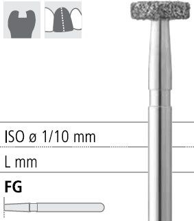 Боры стоматологические алмазные FG 818/040, 6шт. ISO код 314041524040, арт: FG111/6 FG111/6 - фото 385976