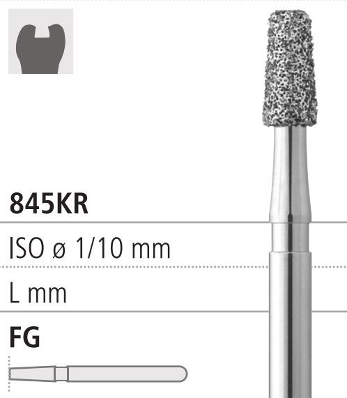 Боры стоматологические алмазные FG 845KR/023, зеленый, 6шт. ISO код 314544534023., арт: FG413R/6 C FG413R/6C - фото 386114