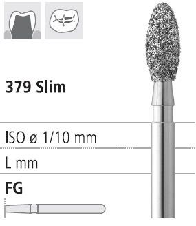 Боры стоматологические алмазные FG 379/031, син., 6шт. ISO код 314277524031, арт: FG8259/6 FG8259/6 - фото 386367