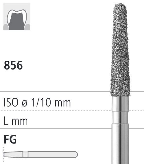 Боры стоматологические алмазные FG 856/016, красный, 6шт. ISO код 314198514016, арт: FG40D18/6 FG40D18/6 - фото 386404