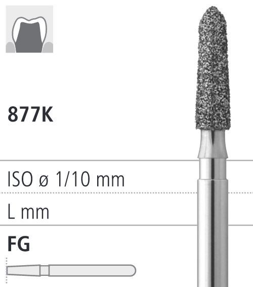 Боры стоматологические алмазные FG 877K/018, черный, 6шт. ISO код, арт: FG163/6 CB FG163/6CB - фото 386535