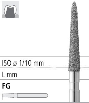 Боры стоматологические алмазные FG 879К/017, черный, 6шт. ISO код 314299544017, арт: FG192/6 СВ FG192/6СВ - фото 386627