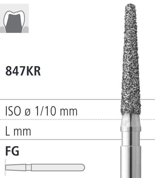 Боры стоматологические алмазные FG 847KR/016, син., 6шт. ISO код 314546524016, арт: FG8517/6 FG8517/6 - фото 386666