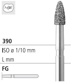 Боры стоматологические алмазные FG 390/014, красн., 6шт. ISO код 314274514014, арт: FG4274/6 FG4274/6 - фото 387013