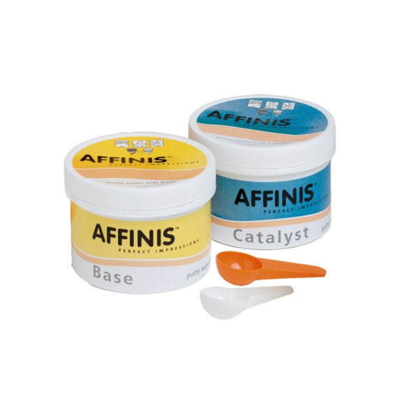 AFFINIS Putty Soft - оттискной материал, базовый слой (A-силикон), база 300 мл, катализатор 300 мл 6530 - фото 387518