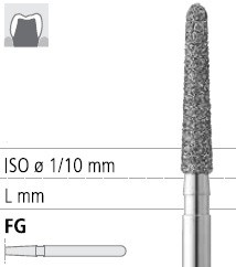 Боры стоматологические алмазные FG 886Z/018, зел., 1шт. ISO код 314210534018, арт: FG123/1 C FG123/1C - фото 387705