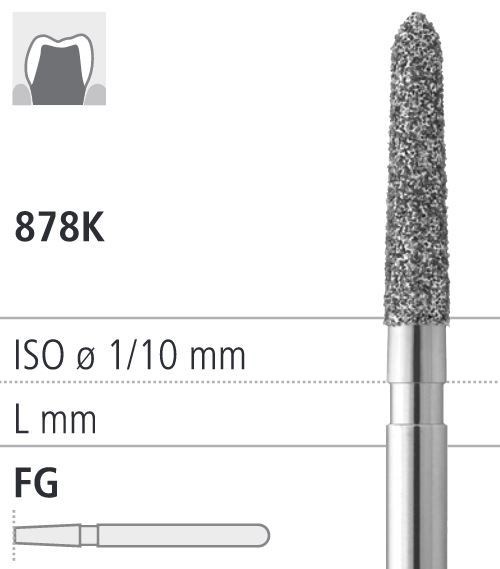 Боры стоматологические алмазные FG 878K/021, черный, 6шт. ISO код 314298544021, арт: FG184/6 CB FG184/6CB - фото 387817